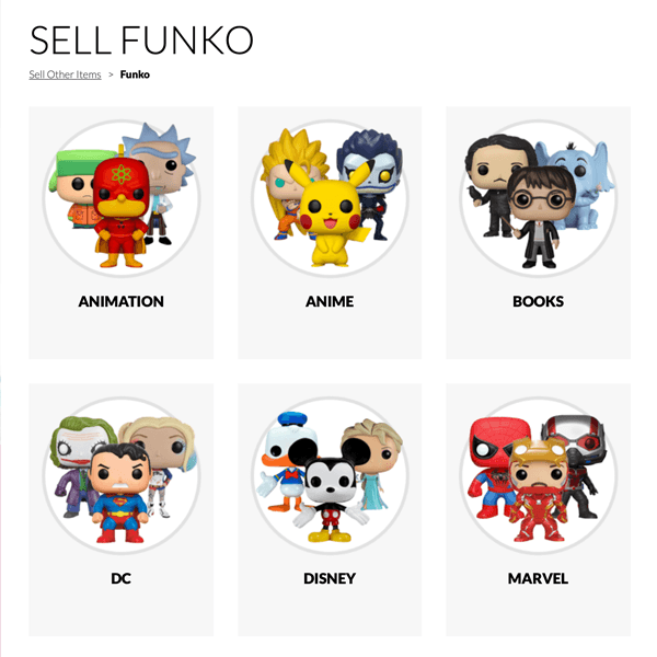 Sell Funko Pops online -